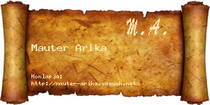 Mauter Arika névjegykártya